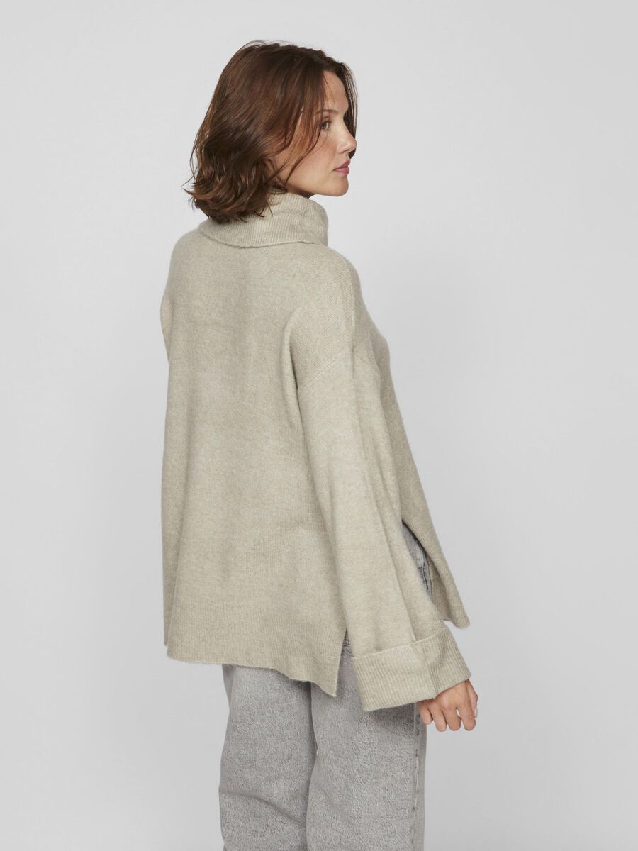 VILA TURTLENECK KNITTED PULLOVER, Super Light Natural Melan, highres - 14091522_SuperLightNaturalMelan_004.jpg
