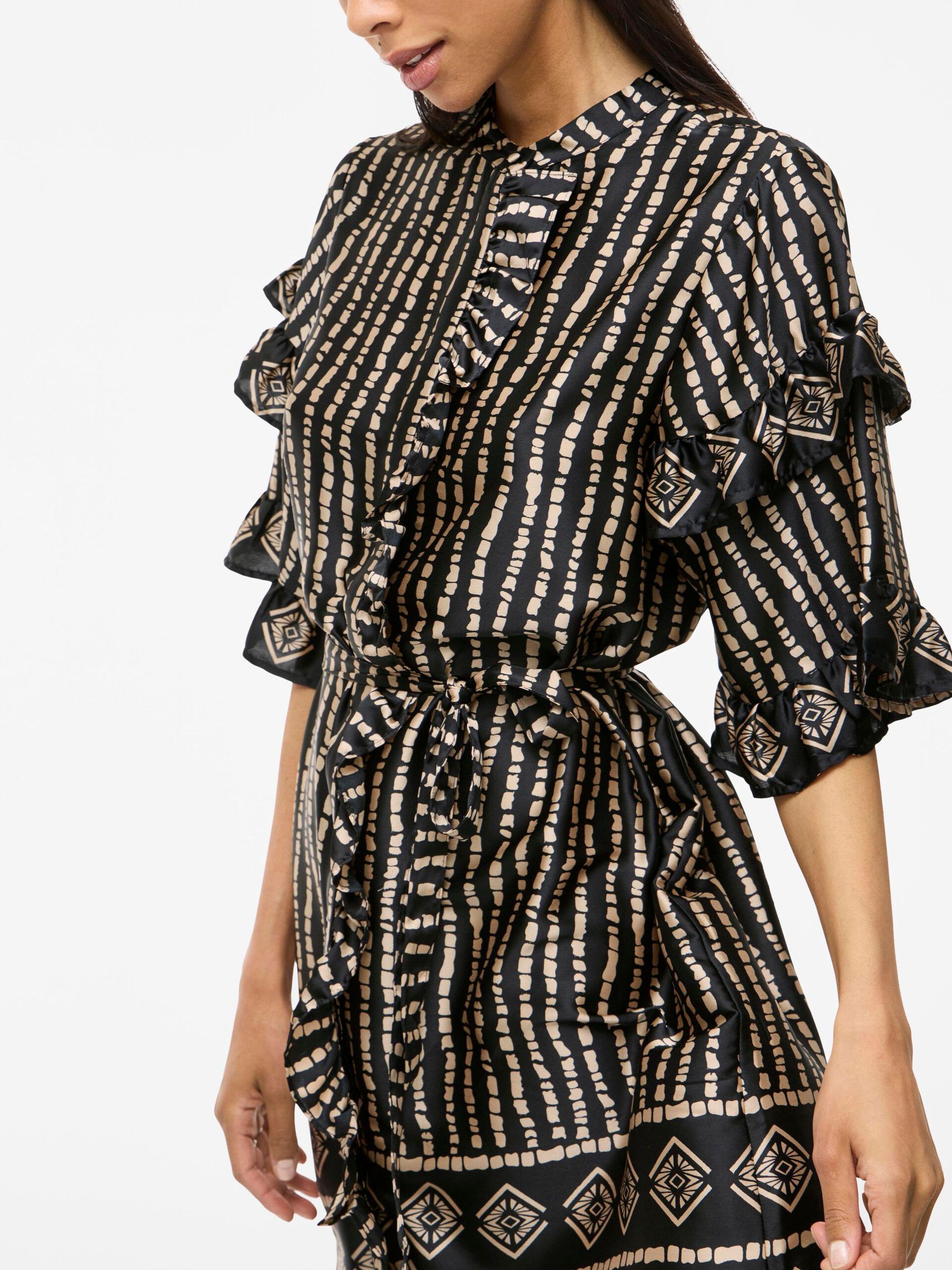 Carousel image - SHORT SLEEVED SHORT DRESS, Black | 3