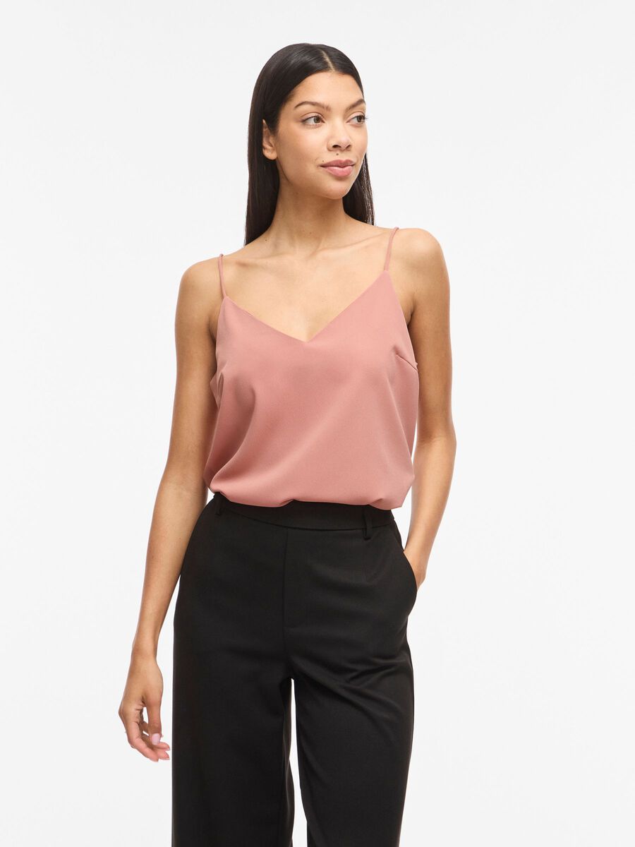 Product carousel image - VIMATHILDE V-NECK STRAP TOP, Old Rose | 1