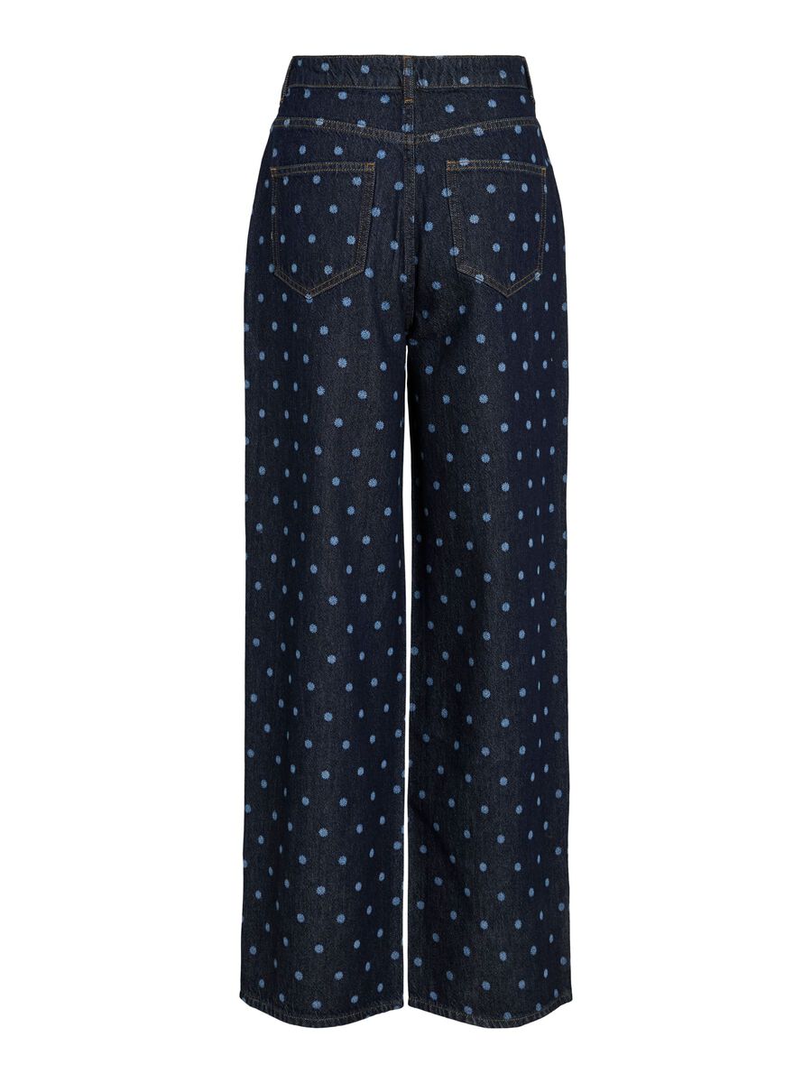 Product carousel image - VIFREYA DOTTED WIDE FIT JEANS, Dark Blue Denim | 2
