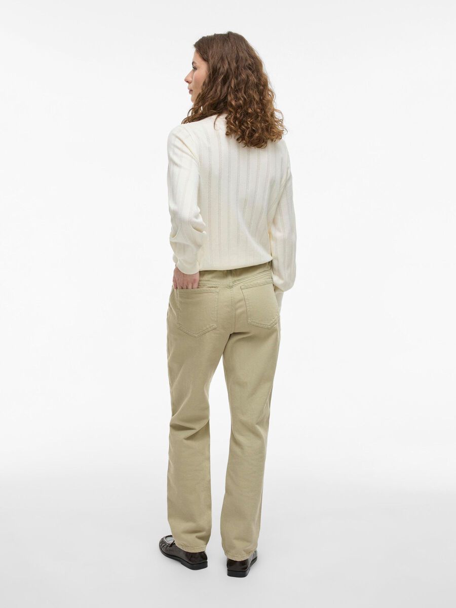 VILA VIALICE DE CINTURA REGULAR JEANS STRAIGHT FIT, Sage, highres - 14104625_Sage_004.jpg