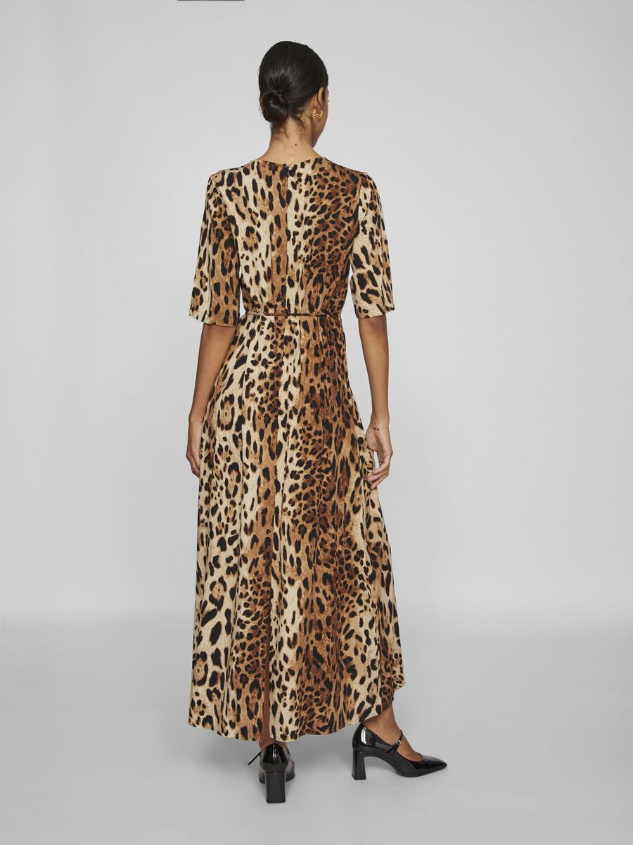 VILA SHORT SLEEVED LEOPARD MAXI DRESS, Black, highres - 14106851_Black_1184332_004.jpg