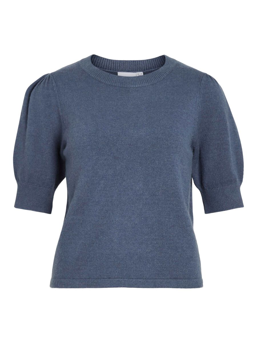 VILA VIRIL SHORT SLEEVED KNITTED TOP, Vintage Indigo, highres - 14105306_VintageIndigo_1184264_001.jpg