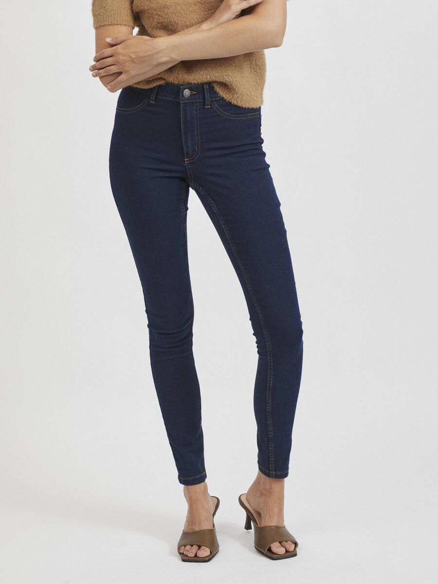 Vila STRETCHY JEGGINGS, Dark Blue Denim, highres - 14063213_DarkBlueDenim_003.jpg