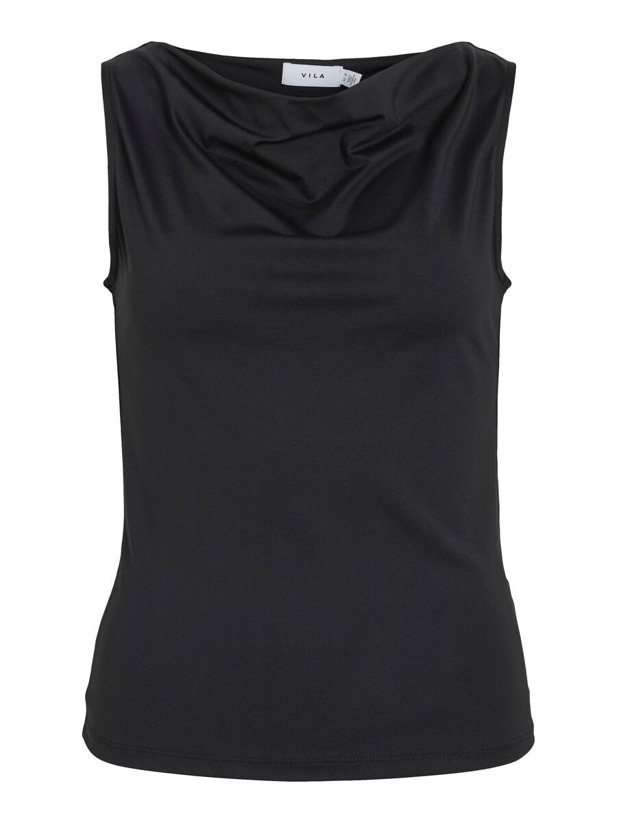 Product carousel image - VIKENZA WATERFALL SLEEVELESS TOP, Black | 2