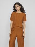 Vila RIBBED SHORT SLEEVED TOP, Cathay Spice, highres - 14089481_CathaySpice_003.jpg