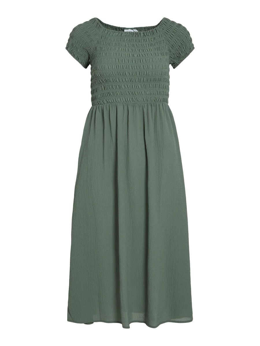 VILA VIRITA MIDI SMOCK DRESS, Laurel Wreath, highres - 14109883_LaurelWreath_001.jpg