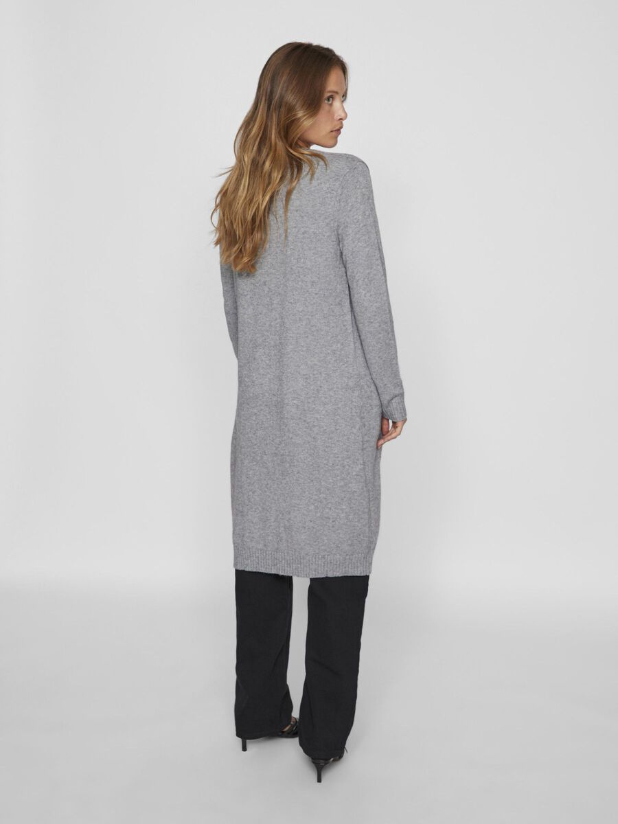 VILA VIRIL, PITKÄ NEULETAKKI, Medium Grey Melange, highres - 14042770_MediumGreyMelange_004.jpg