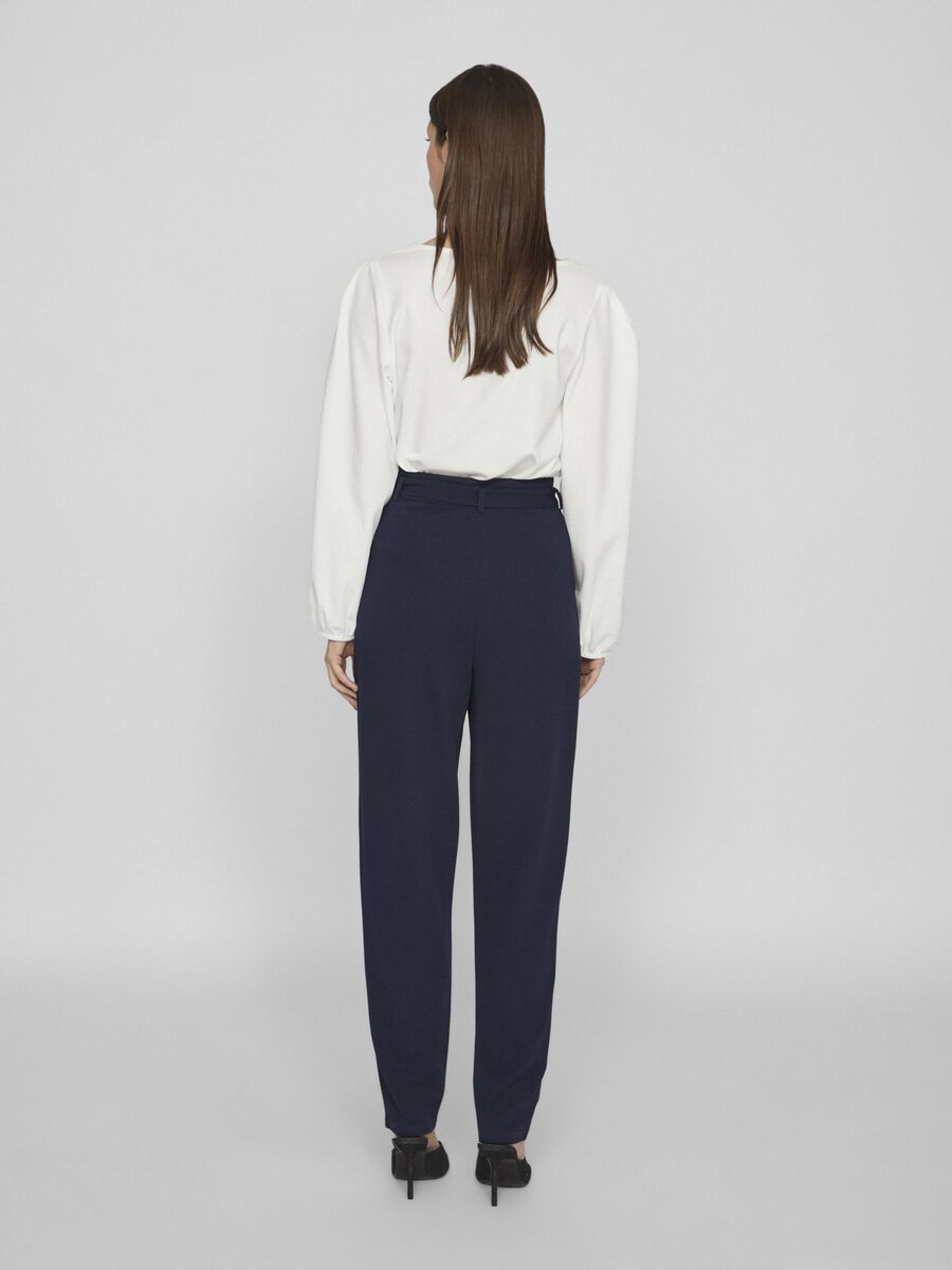 VILA VICLAVA HIGH-WAIST BROEK, Navy Blazer, highres - 14100197_NavyBlazer_004.jpg