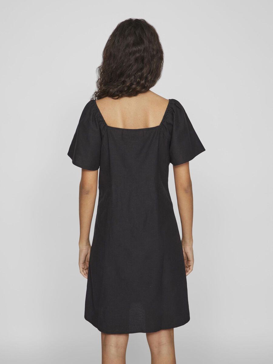 Vila SHORT SLEEVED SHORT DRESS, Black Beauty, highres - 14096278_BlackBeauty_004.jpg