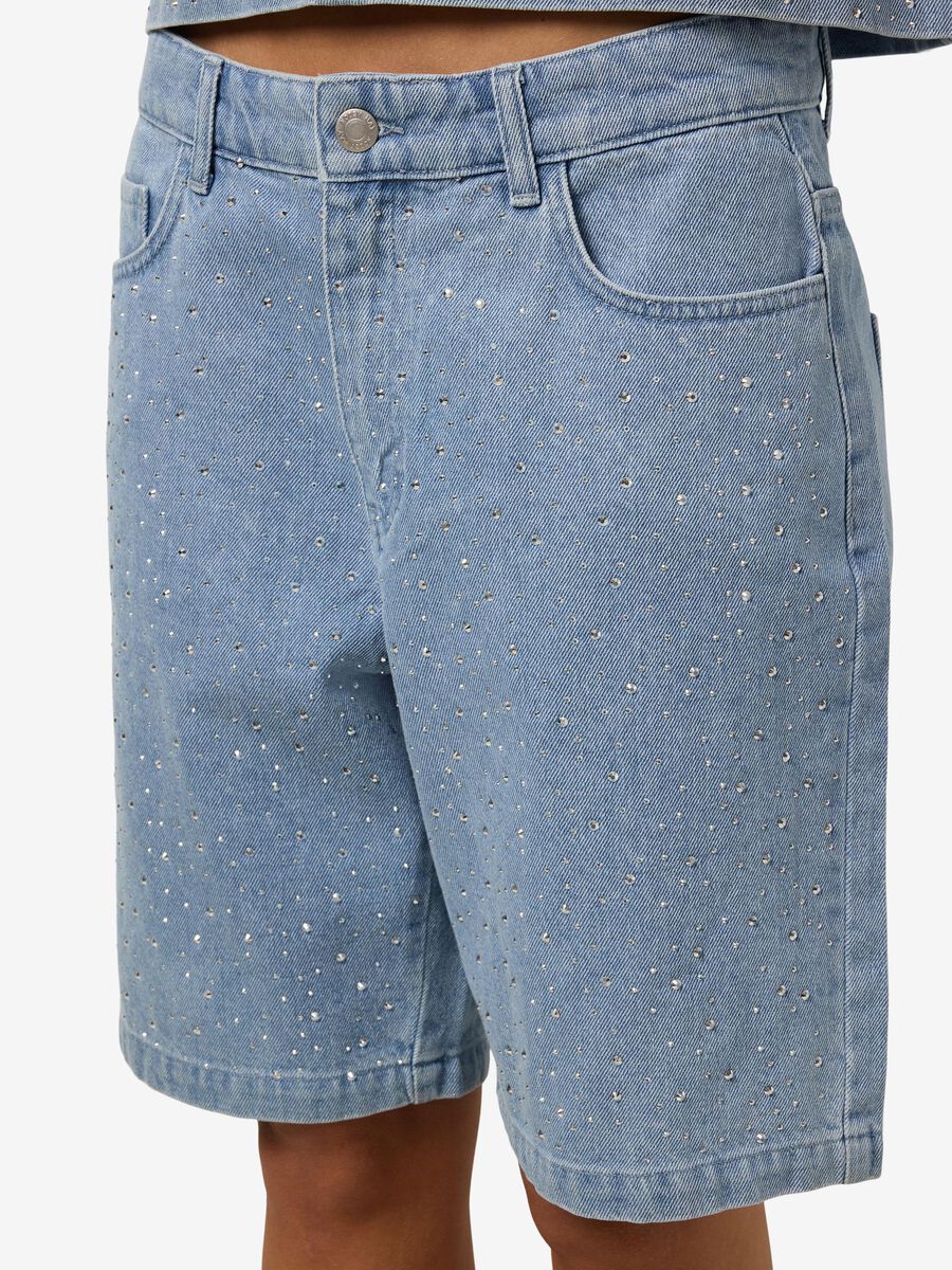 Noisy May RHINESTONE DENIM SHORTS, Light Blue Denim, highres - 27036690_LightBlueDenim_006.jpg