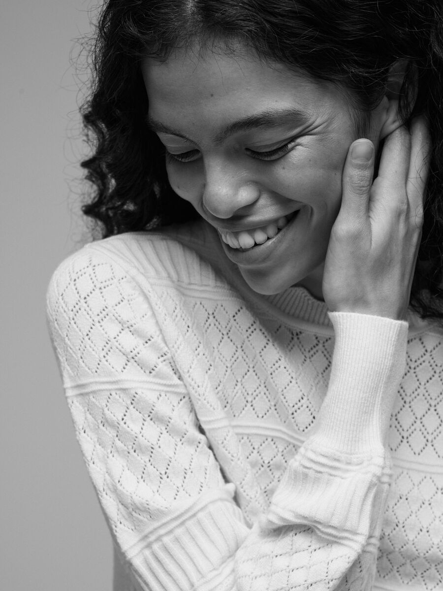 Carousel image - VIMILOS POINTELLE KNITTED PULLOVER, Whisper White | 5