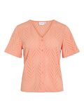 VILA VIDELAIA V-NECK SHORT SLEEVED SHIRT, Cadmium Orange, highres - 14106624_CadmiumOrange_001.jpg
