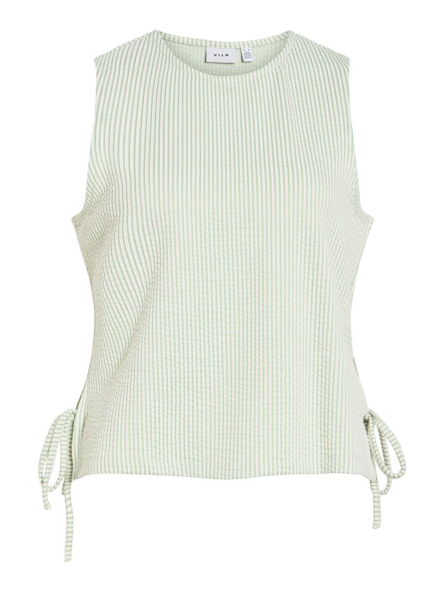 Product carousel image - ROUND NECK SLEEVELESS TOP, Smoke Green | 2