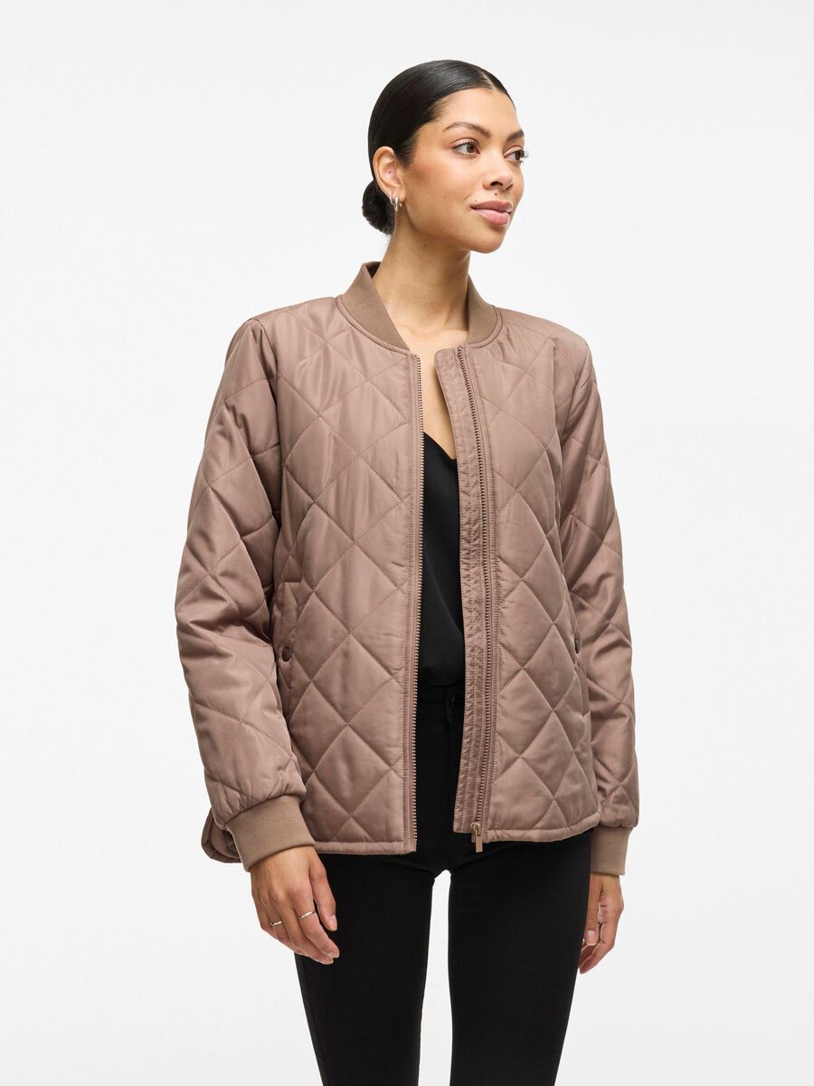 VILA MATELASSÉE VESTE BOMBER, Taupe Gray, highres - 14110626_TaupeGray_003.jpg