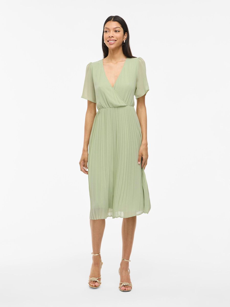 VILA VIJANELLE MIDI WRAP DRESS, Swamp, highres - 14096305_Swamp_003.jpg