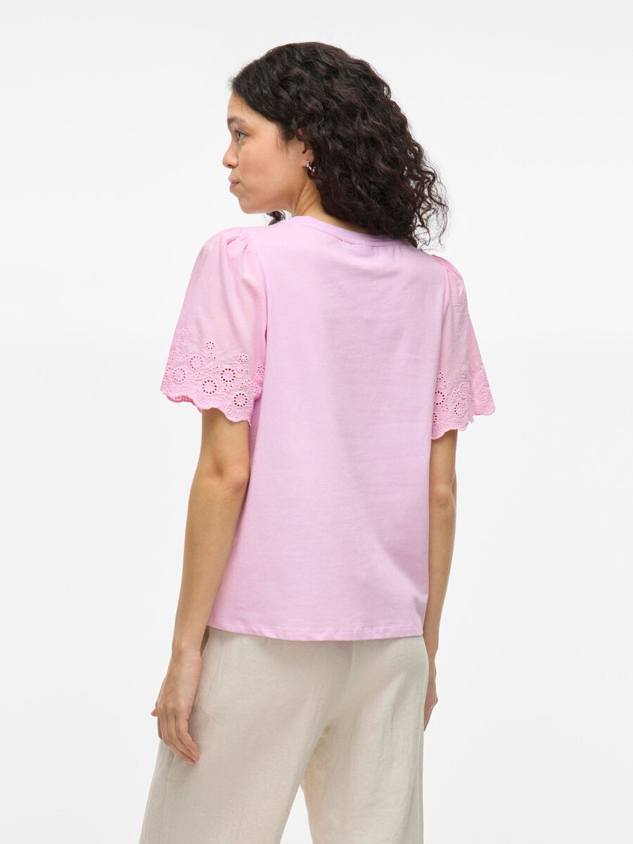 VILA VICELIANA ROUND NECK SHORT SLEEVED TOP, Winsome Orchid, highres - 14106095_WinsomeOrchid_004.jpg