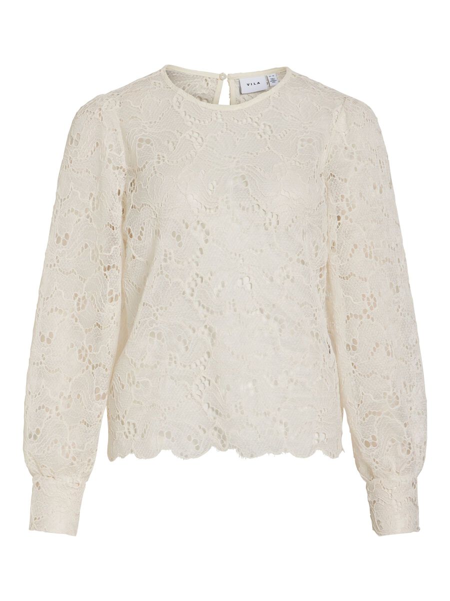 Product carousel image - VIRHEA LACE LONG SLEEVED TOP, Cloud Dancer | 1