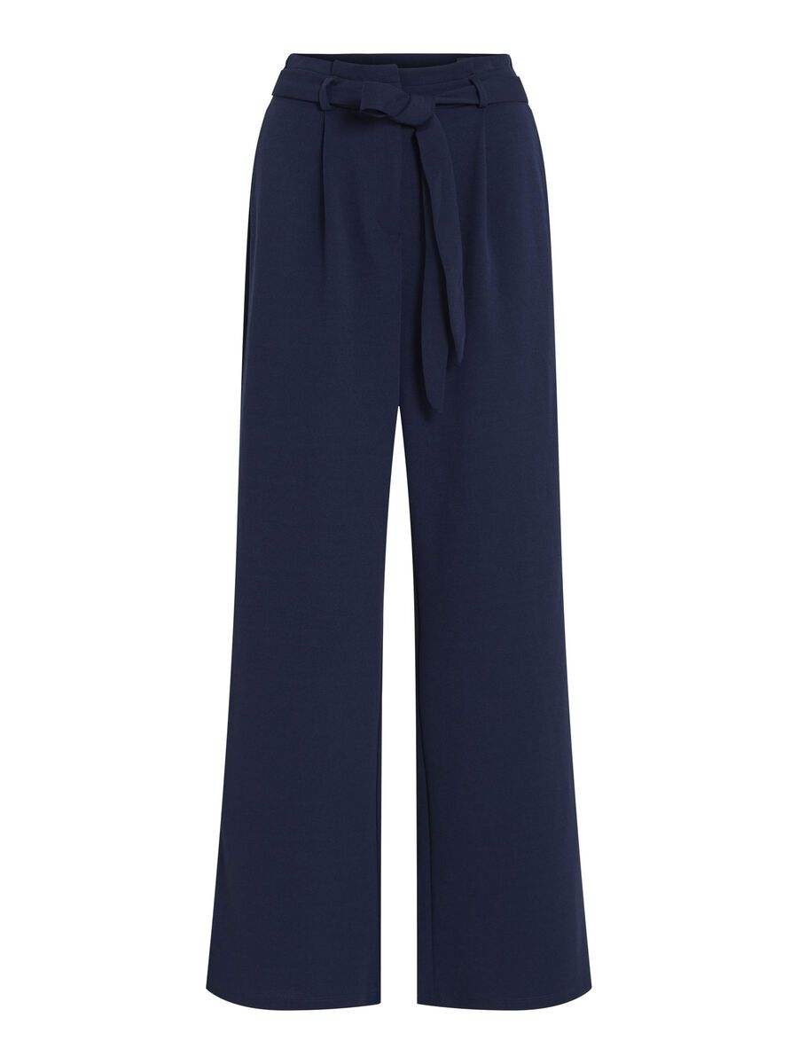 VILA HØY MIDJE BUKSER MED VIDE BEN, Navy Blazer, highres - 14107244_NavyBlazer_001.jpg