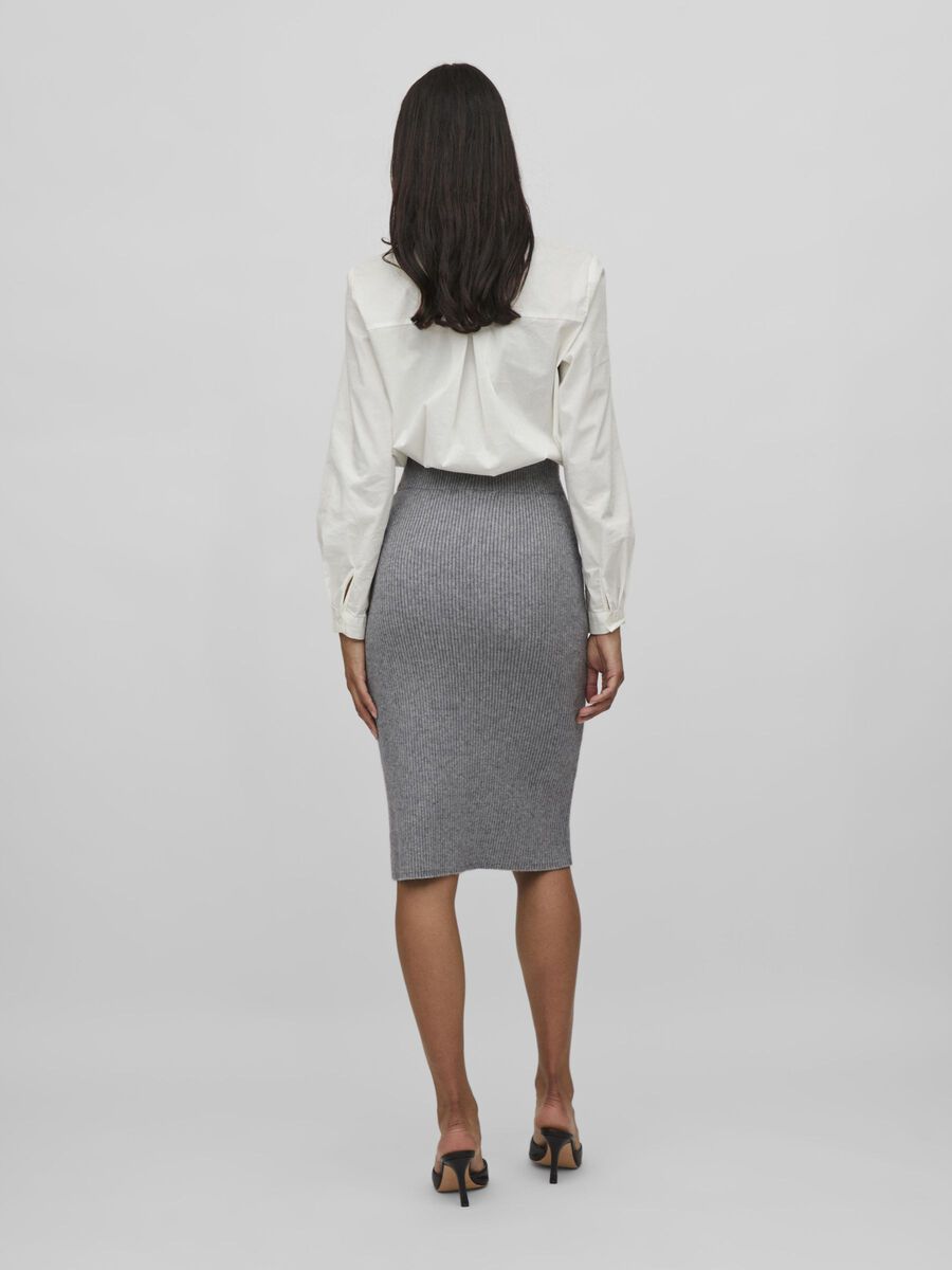 VILA KNITTED PENCIL SKIRT, Medium Grey Melange, highres - 14071794_MediumGreyMelange_004.jpg