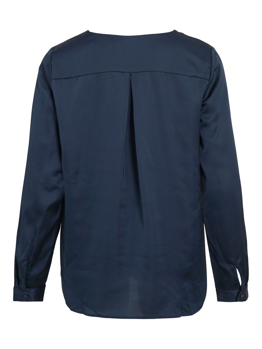 Product carousel image - VIELLETTE V-NECK LONG SLEEVED SHIRT, Navy Blazer | 2