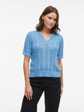 VILA SHORT SLEEVED KNITTED TOP, Blissful Blue, highres - 14103437_BlissfulBlue_003.jpg