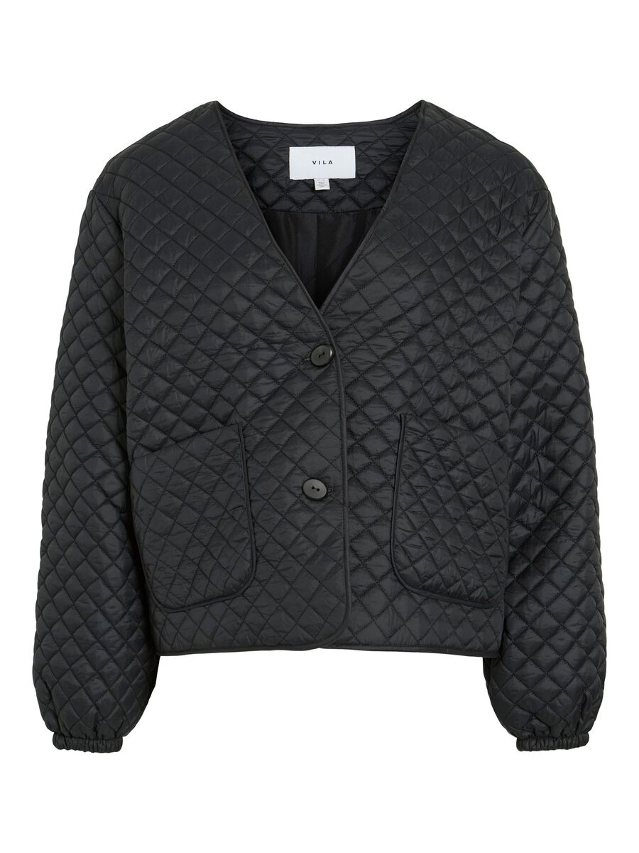 VILA VIBENJI QUILTED JACKET, Black Beauty, highres - 14107509_BlackBeauty_001.jpg