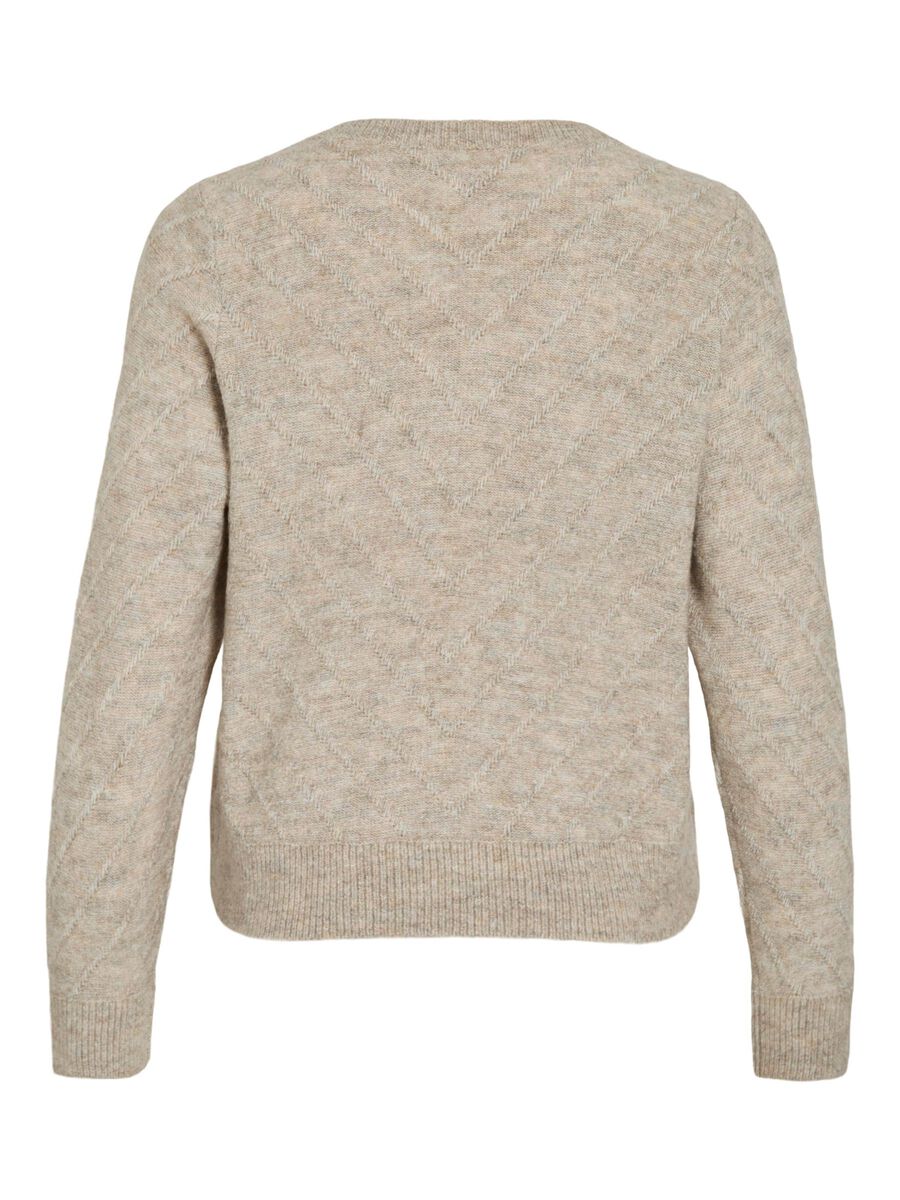 Product carousel image - VIESTHER V-NECK KNITTED PULLOVER, Natural Melange | 2