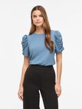 Product image thumbnail - VIANINE ROUND NECK SHORT SLEEVED TOP, Blue Shadow | 1