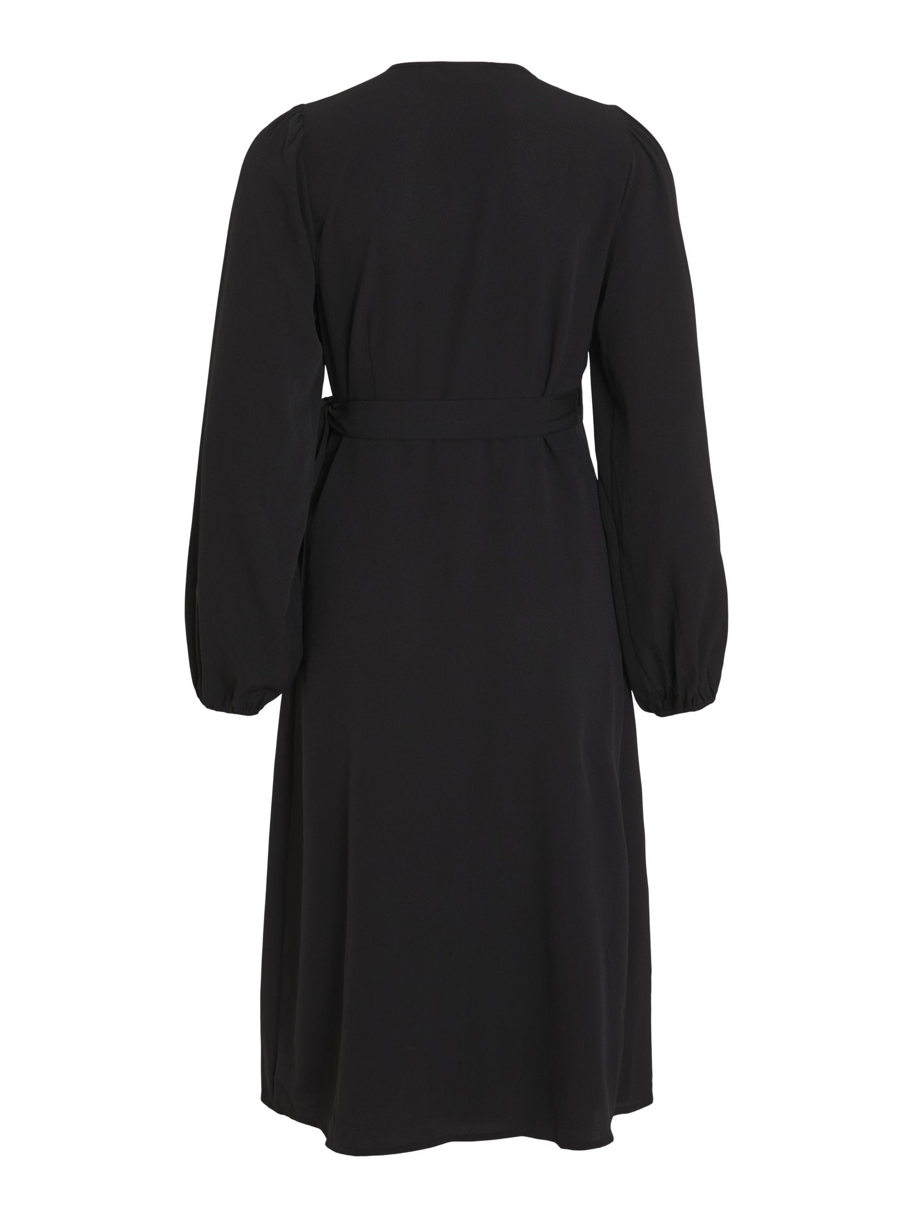 LONG SLEEVED MIDI WRAP DRESS Black VILA