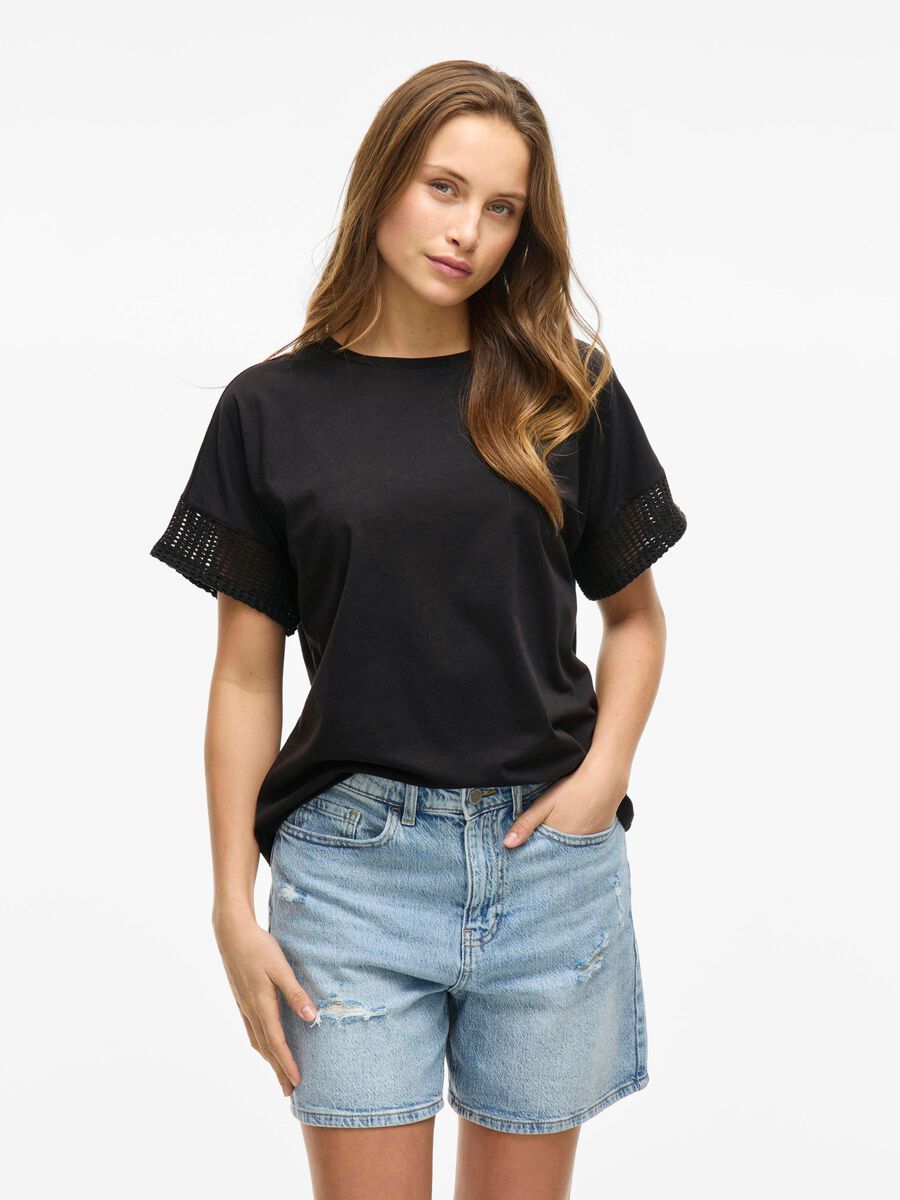 VILA VIZIMA ROUND NECK SHORT SLEEVED TOP, Black Beauty, highres - 14105249_BlackBeauty_003.jpg