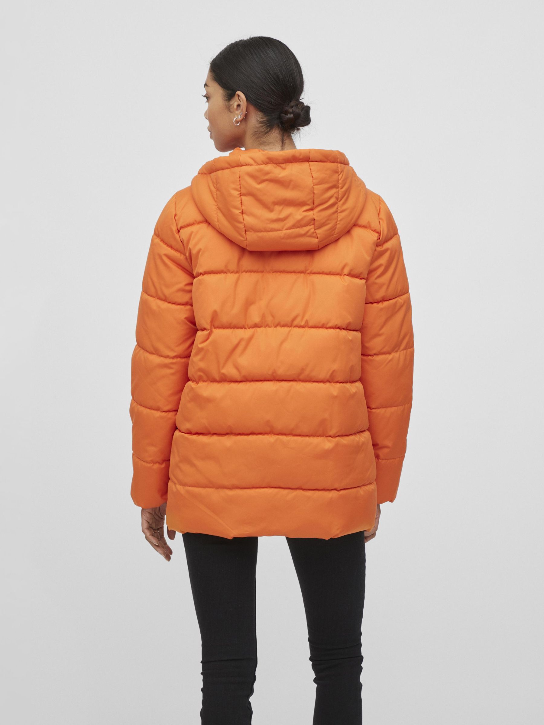 HOODED PUFFER COAT Orange VILA