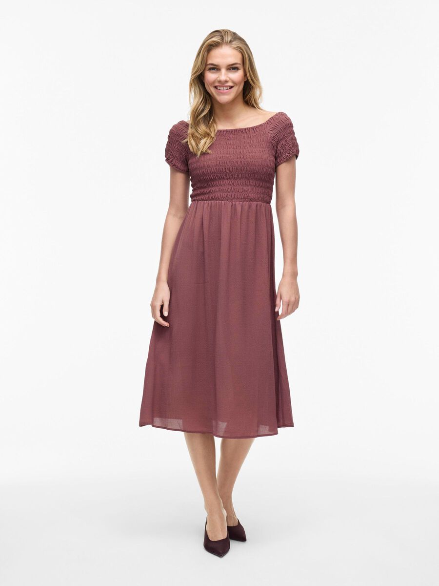 VILA VIRITA MIDI SMOCK DRESS, Rose Brown, highres - 14109883_RoseBrown_003.jpg