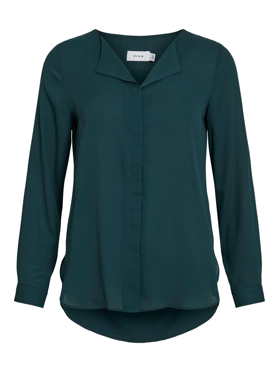 VILA VILUCY HIGH LOW SHIRT, Ponderosa Pine, highres - 14044253_PonderosaPine_001.jpg