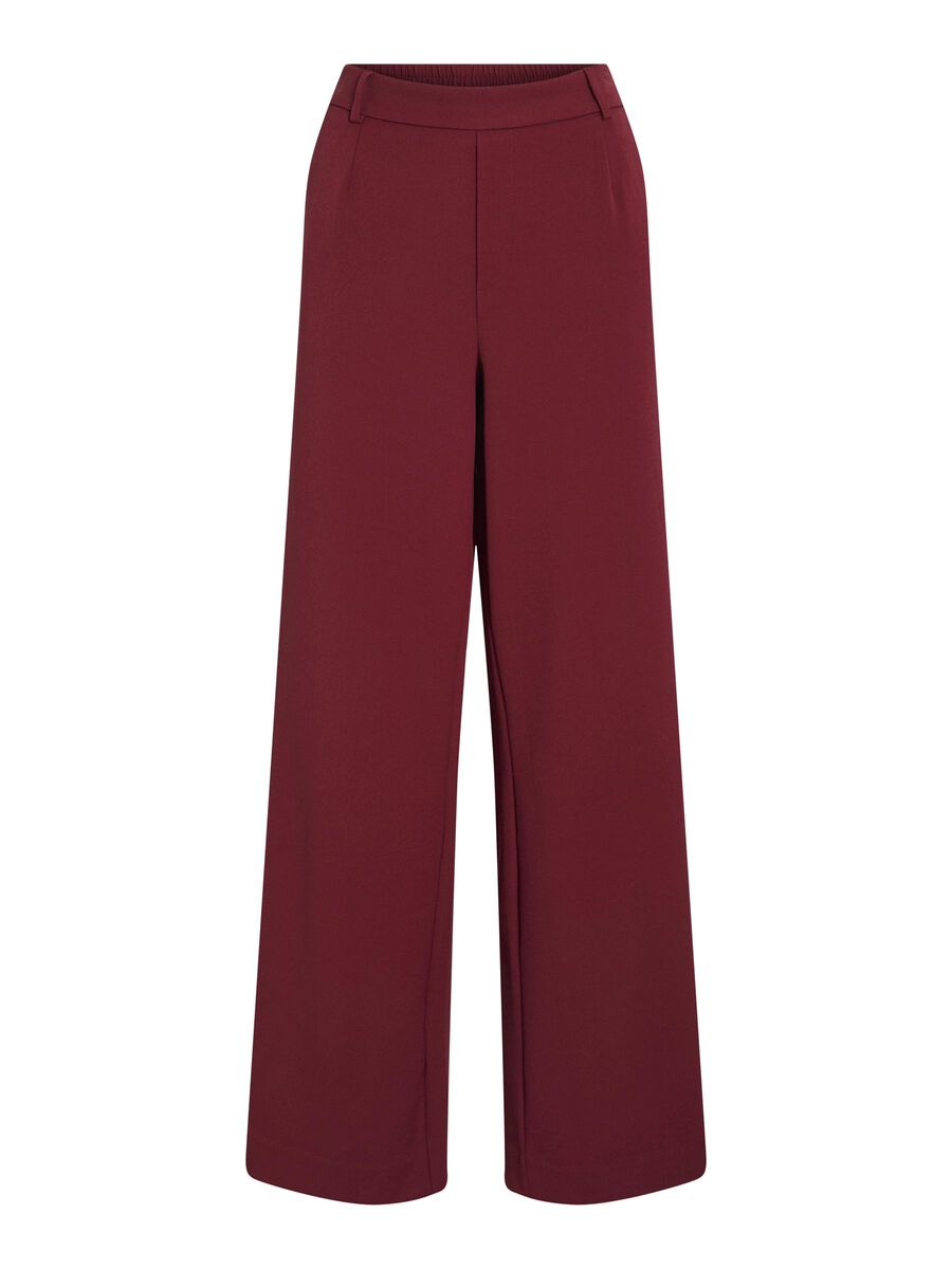 VILA VIVARONE HIGH WAIST WIDE-LEG TROUSERS, Cabernet, highres - 14087407_Cabernet_001.jpg