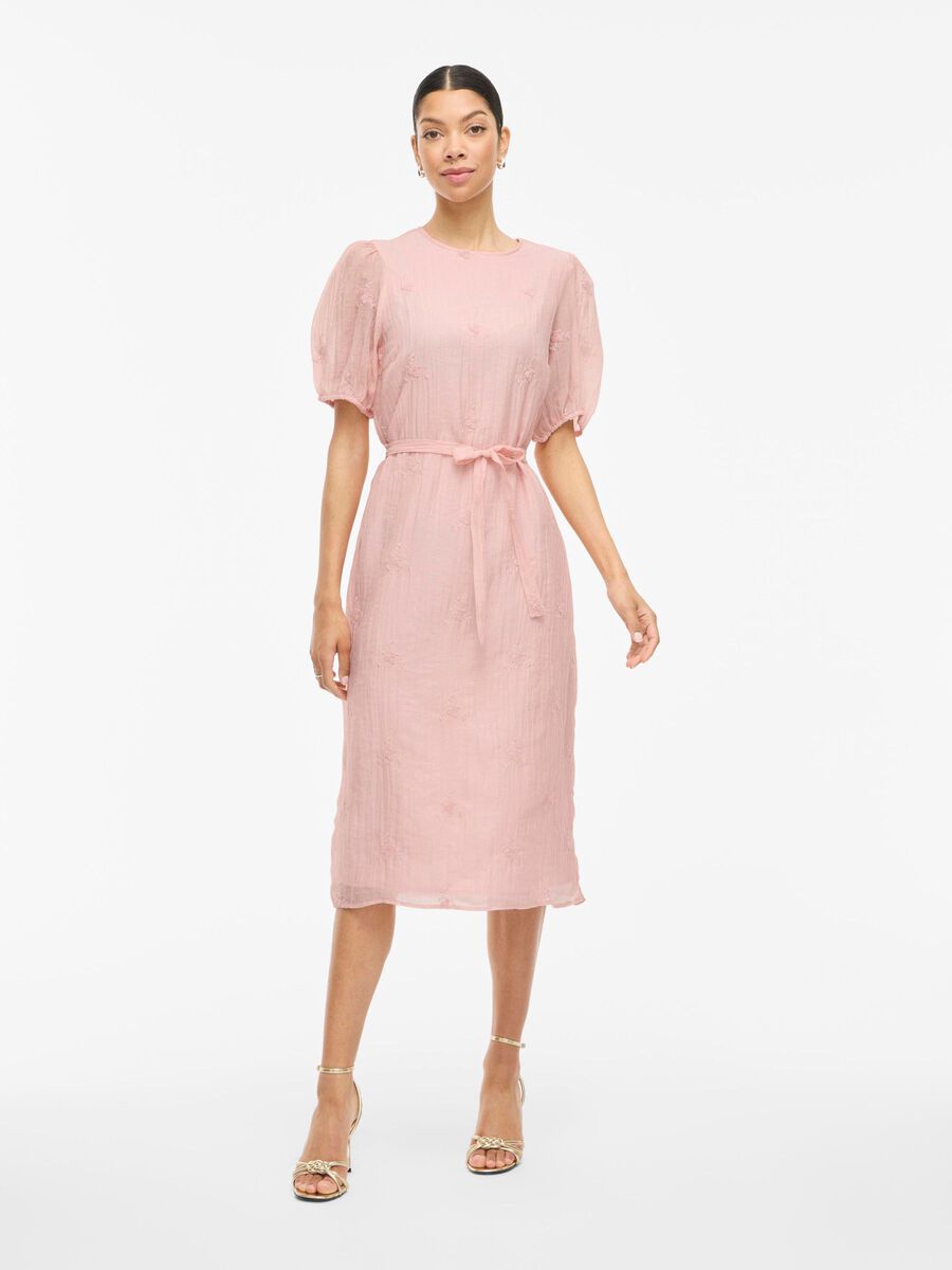 VILA VIHILMA SHORT SLEEVED MIDI DRESS, Ballerina, highres - 14112260_Ballerina_1235670_003.jpg