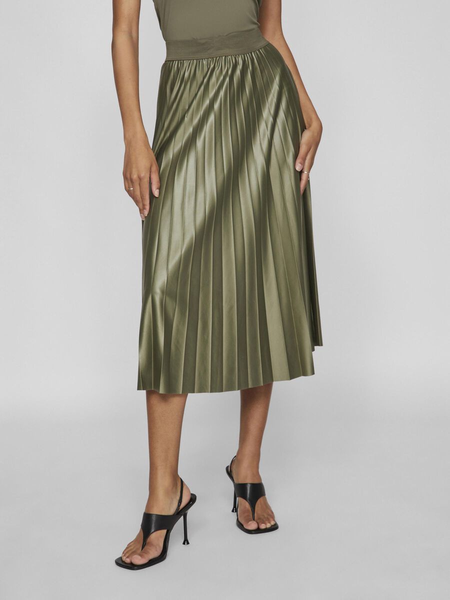 VILA VINITBAN PLEATED MIDI SKIRT, Dusty Olive, highres - 14063241_DustyOlive_003.jpg