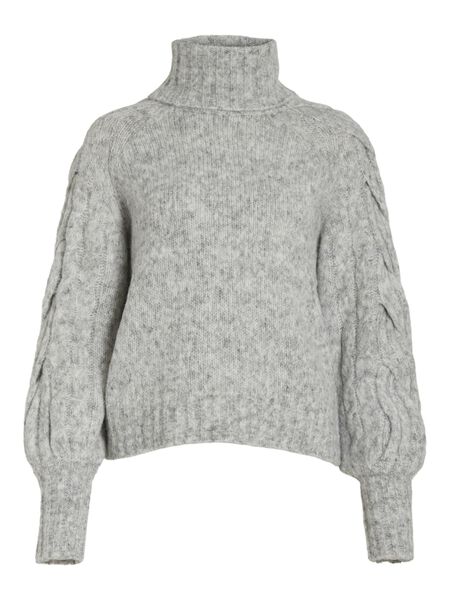 Vila TURTLENECK KNITTED PULLOVER, Light Grey Melange, highres - 14091728_LightGreyMelange_001.jpg