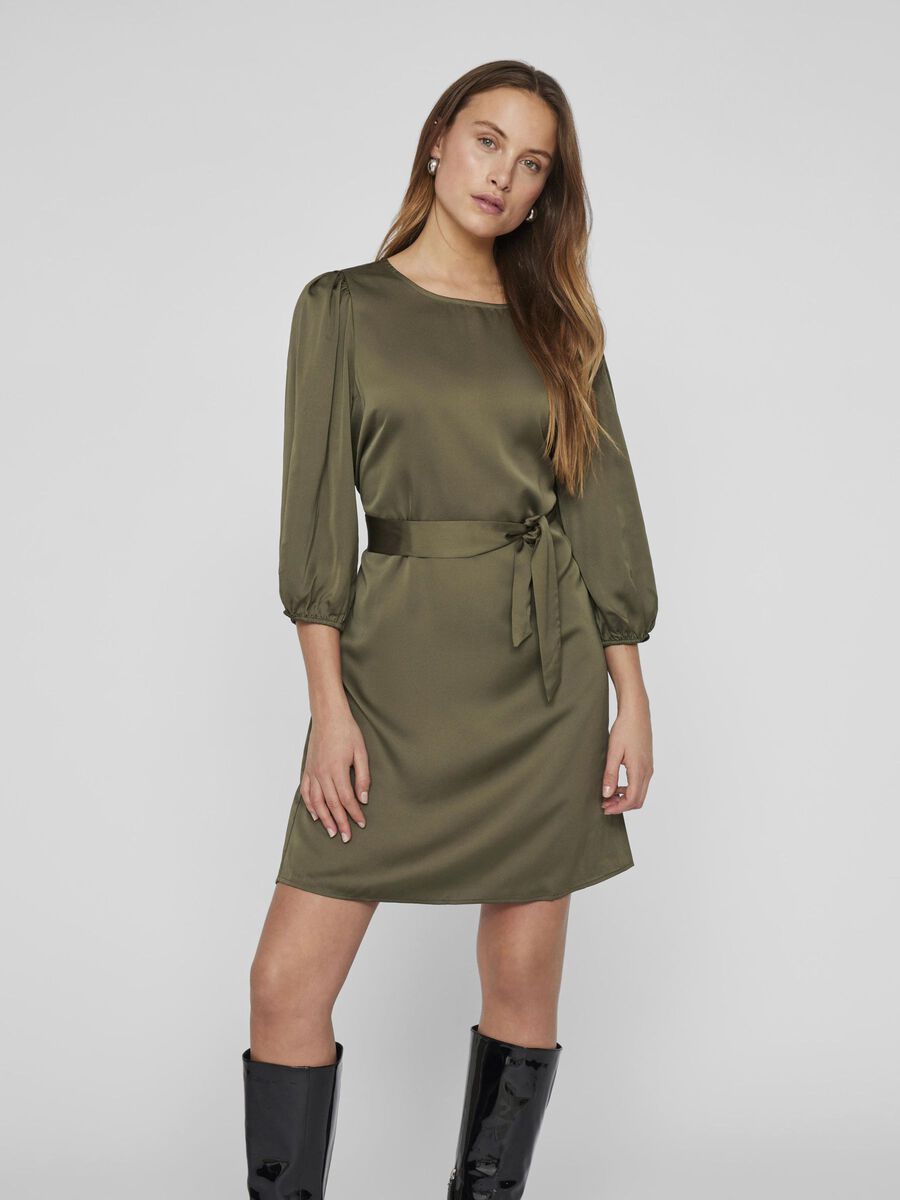 VILA MANGAS 3/4 VESTIDO CORTO, Dusty Olive, highres - 14084521_DustyOlive_003.jpg