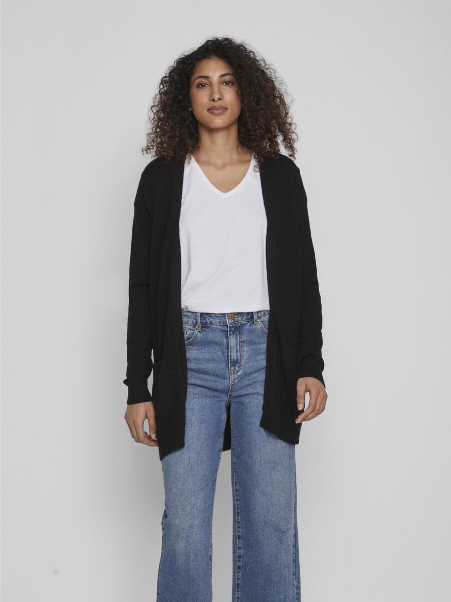 Vila BASIC STRIKKET CARDIGAN, Black, highres - 14044041_Black_003.jpg