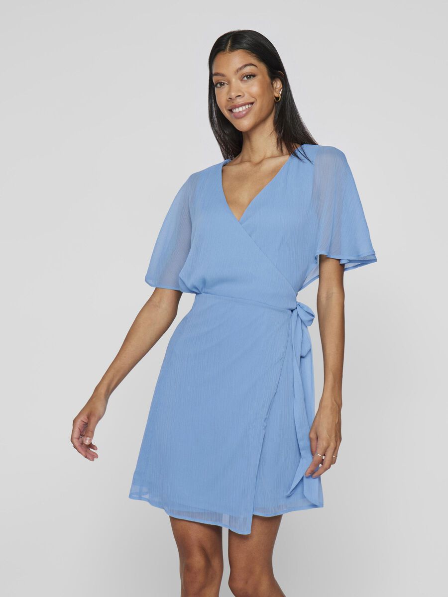 VILA SHORT WRAP DRESS, Blissful Blue, highres - 14107675_BlissfulBlue_003.jpg