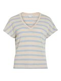 VILA VIHERMINA V-NECK SHORT SLEEVED TOP, Birch, highres - 14107634_Birch_1217984_001.jpg