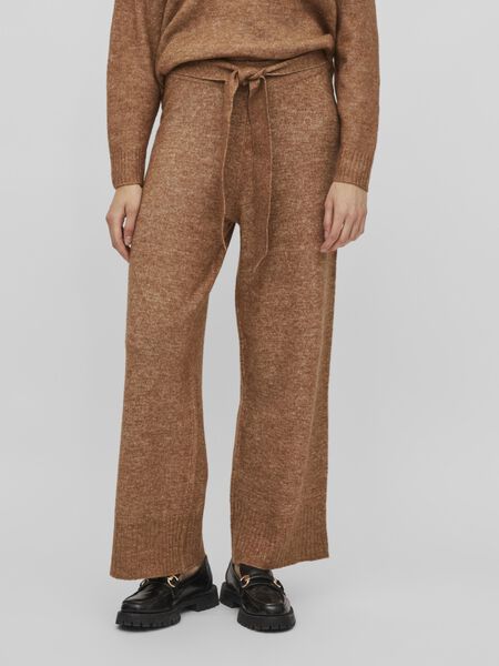 Vila BELTED WIDE KNIT TROUSERS, Toasted Coconut, highres - 14076070_ToastedCoconut_947762_003.jpg