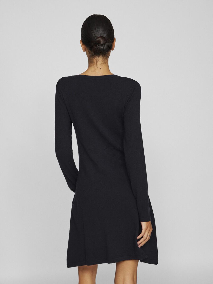 VILA KNITTED SHORT DRESS, Black, highres - 14103191_Black_004.jpg