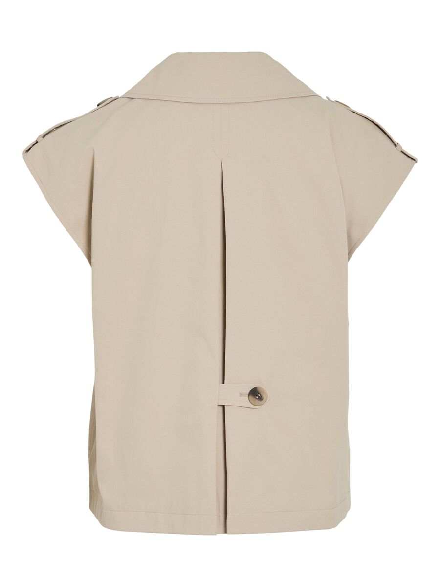 VILA VIEMELIE TRENCH GILET, Feather Gray, highres - 14104086_FeatherGray_002.jpg