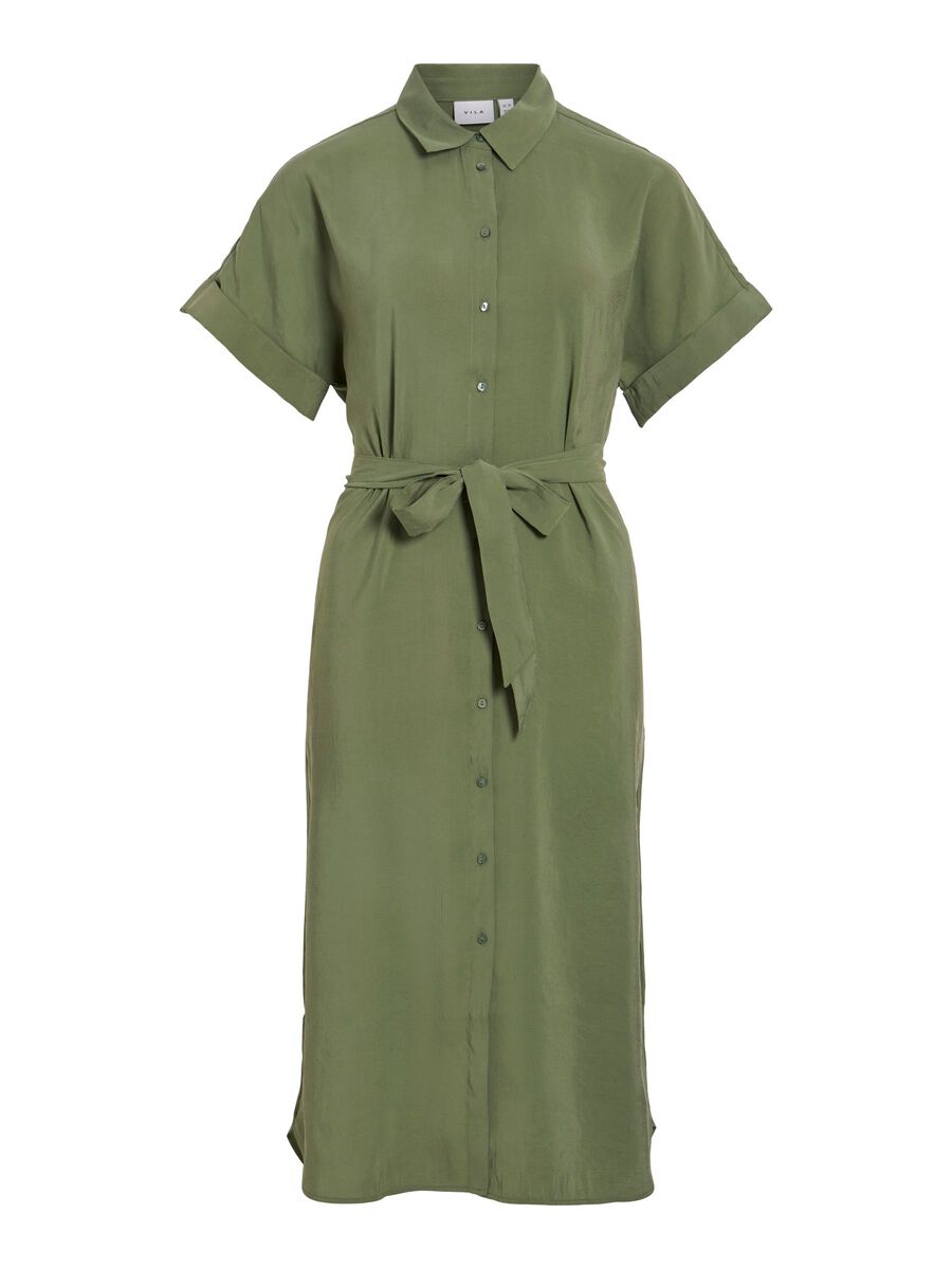 Product carousel image - VIHULA MIDI SHIRT DRESS, Olivine | 2