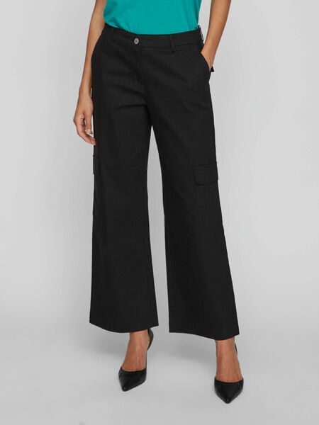 Vila CARGO MID-RISE JEANS, Black, highres - 14089580_Black_003.jpg