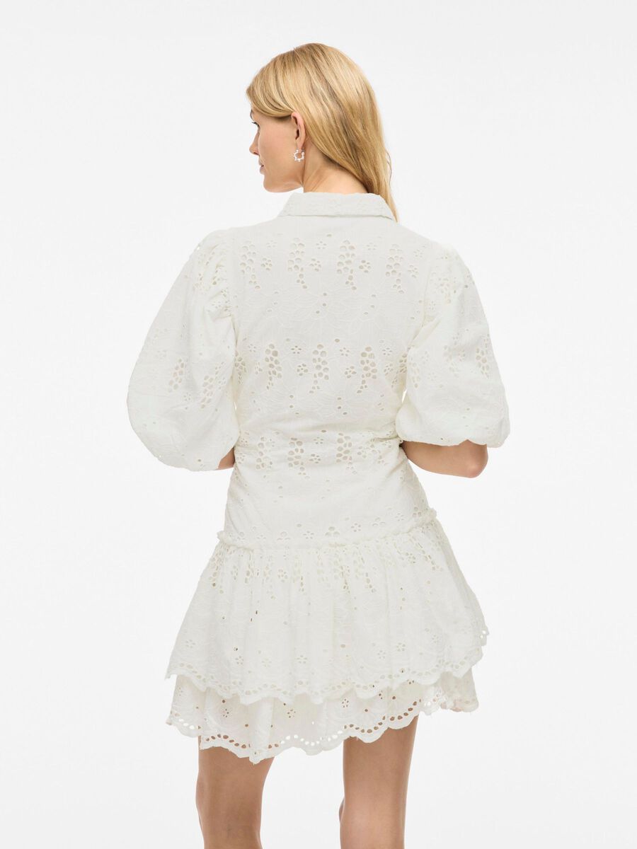 VILA VISMILLA SHORT SLEEVED SHORT DRESS, Snow White, highres - 14107230_SnowWhite_004.jpg