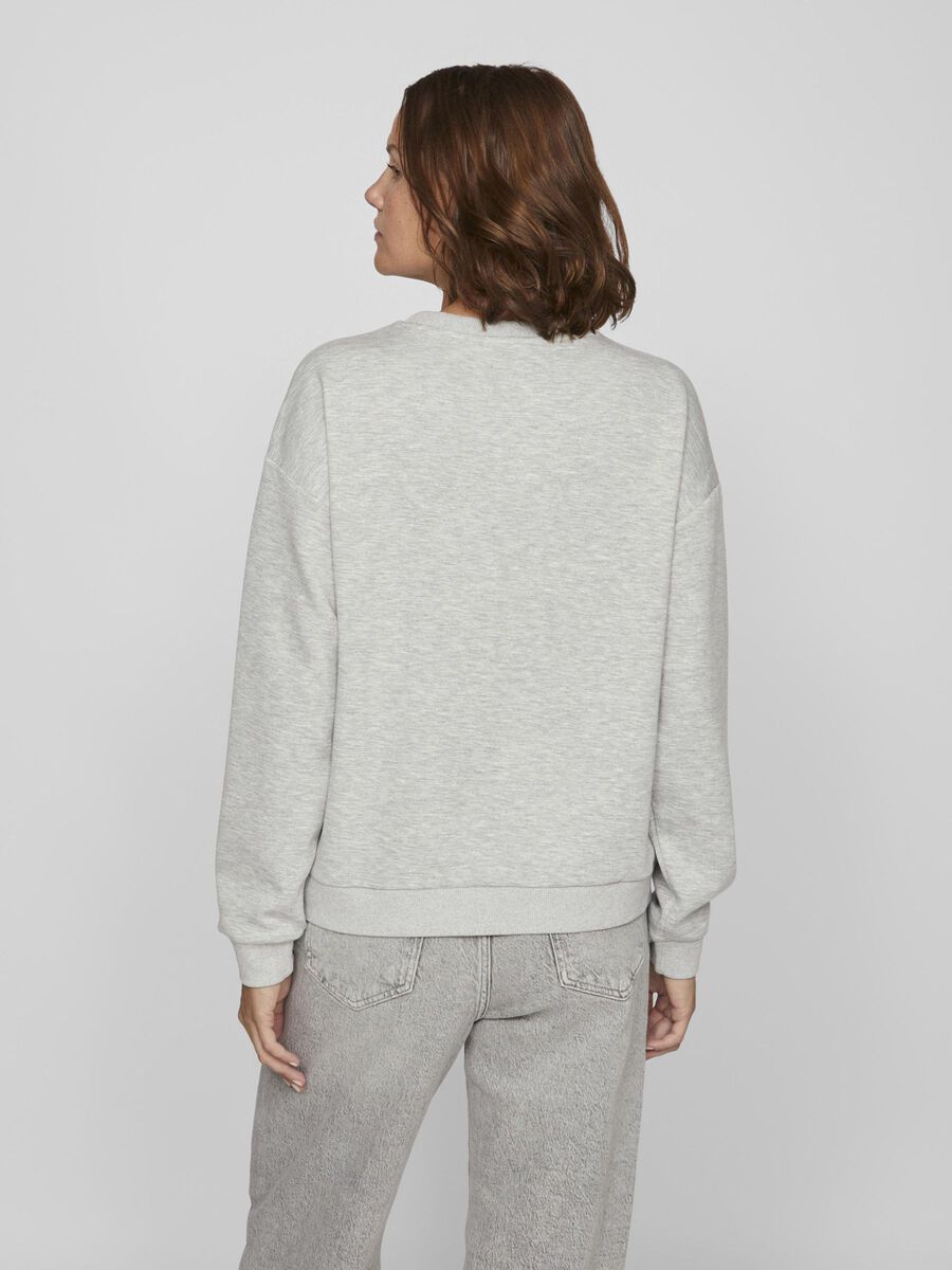 VILA VISANDY BASIC SWEATSHIRT, Light Grey Melange, highres - 14103140_LightGreyMelange_004.jpg