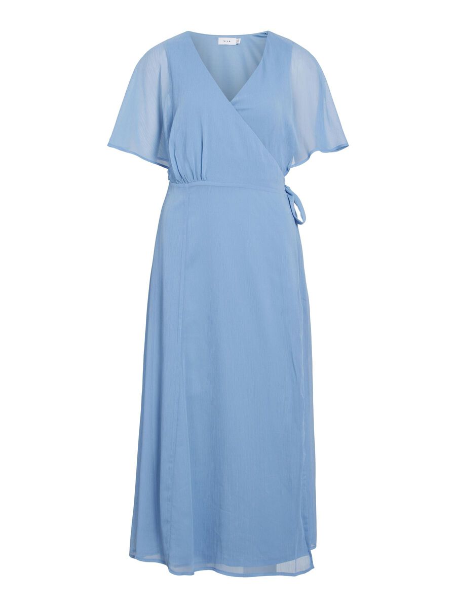 VILA KURZÄRMELIGES MAXI WICKELKLEID, Blissful Blue, highres - 14107677_BlissfulBlue_001.jpg
